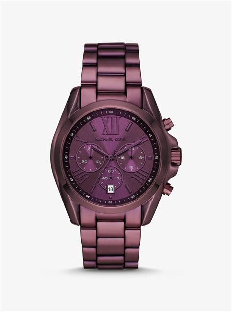 michael kors silver watch purple face